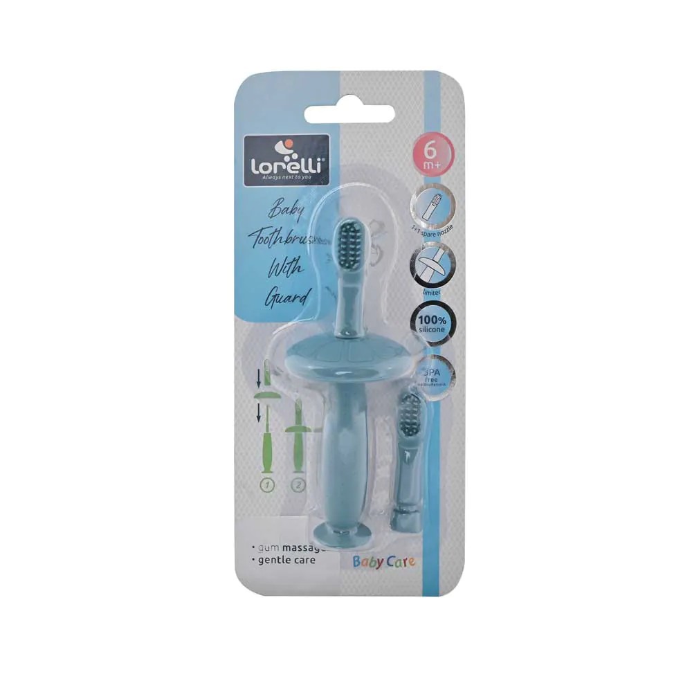 Periuta de dinti cu protectie Lorelli Baby Care Training 6 luni + Albastra - poza 2