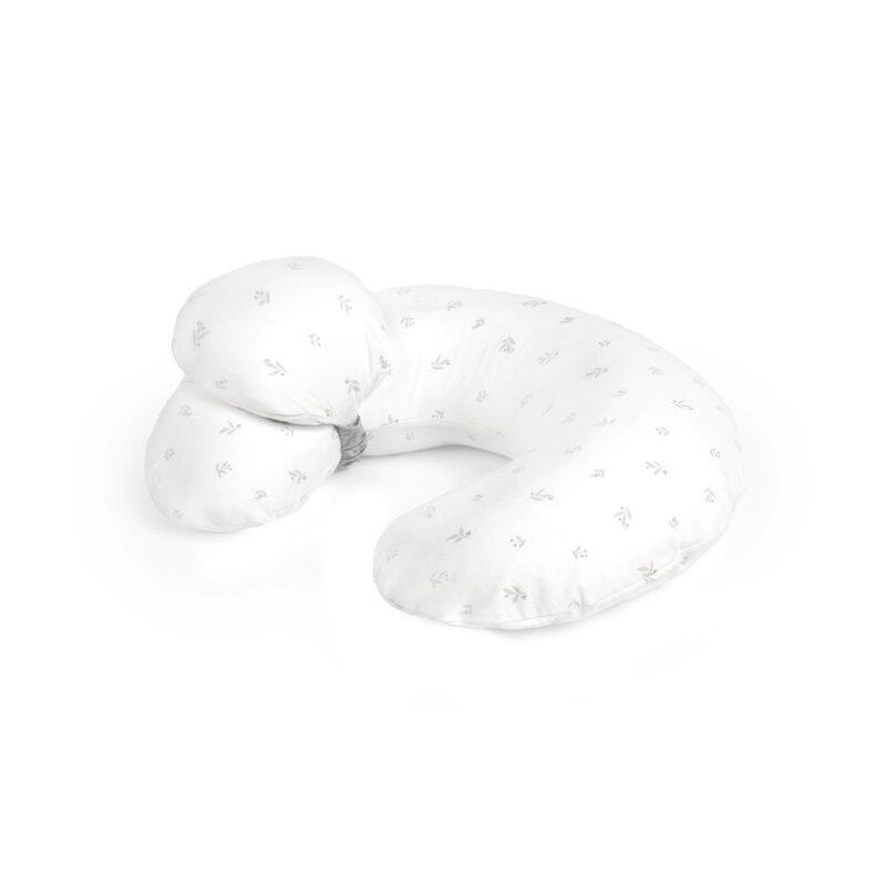 Perna pentru alaptare, Jane, Ergonomica, Cu husa detasabila, lavabila si pernuta suplimentara, Umpluta cu bilute din poliester, Mist