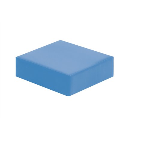 Perna-puf patrata din spuma, cu husa PVC, 30x30x10 cm, albastru deschis, certificat Oeko-Tex