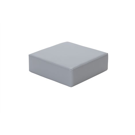 Perna-puf patrata din spuma, cu husa PVC, 30x30x10 cm, gri deschis, certificat Oeko-Tex - poza 1
