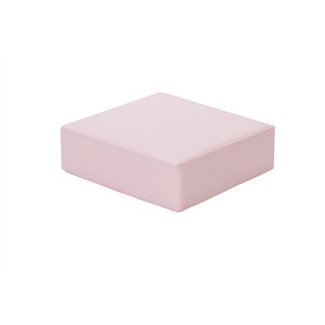 Perna-puf patrata din spuma, cu husa PVC, 30x30x10 cm, roz deschis, certificat Oeko-Tex - poza 1