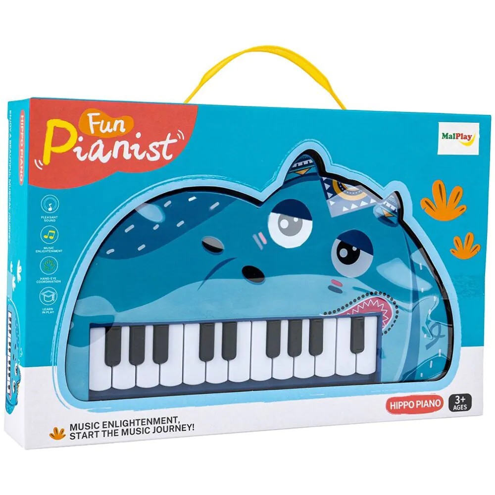 Pian muzical pentru copii in formã de hipopotam albastru cu 22 clape - poza 2