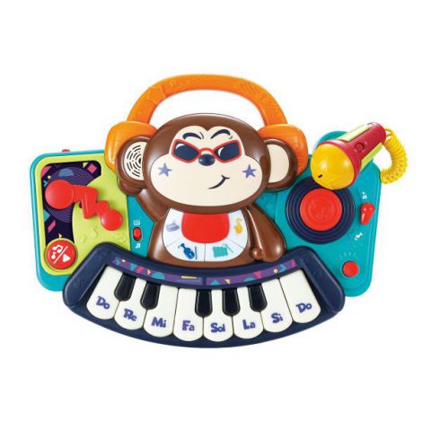 Pianina Bebe Maimutica Dj Cu Lumini Sunete Si Microfon - poza 2