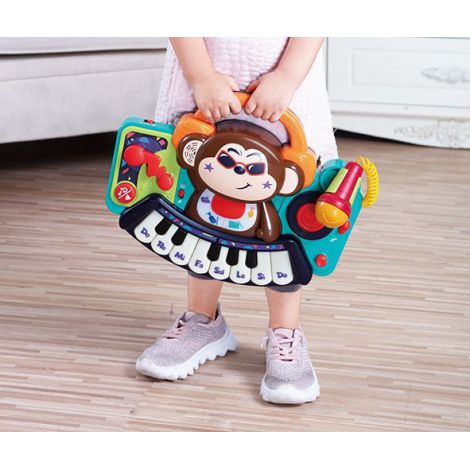 Pianina Bebe Maimutica Dj Cu Lumini Sunete Si Microfon - poza 4