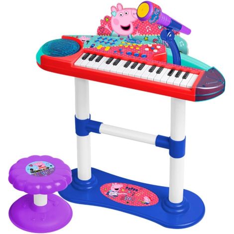 Pianina electronica cu microfon si scaunel Peppa Pig - poza 1