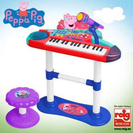 Pianina electronica cu microfon si scaunel Peppa Pig - poza 2
