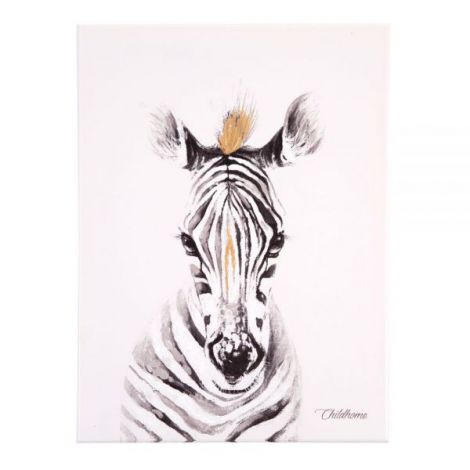 Pictura in ulei Childhome 30x40 cm, Zebra cu detalii aurii - poza 1