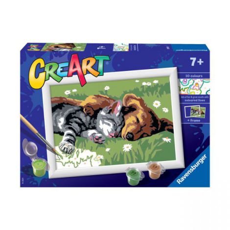 Pictura pe numere - catelus si pisicuta 28930 Ravensburger - poza 1