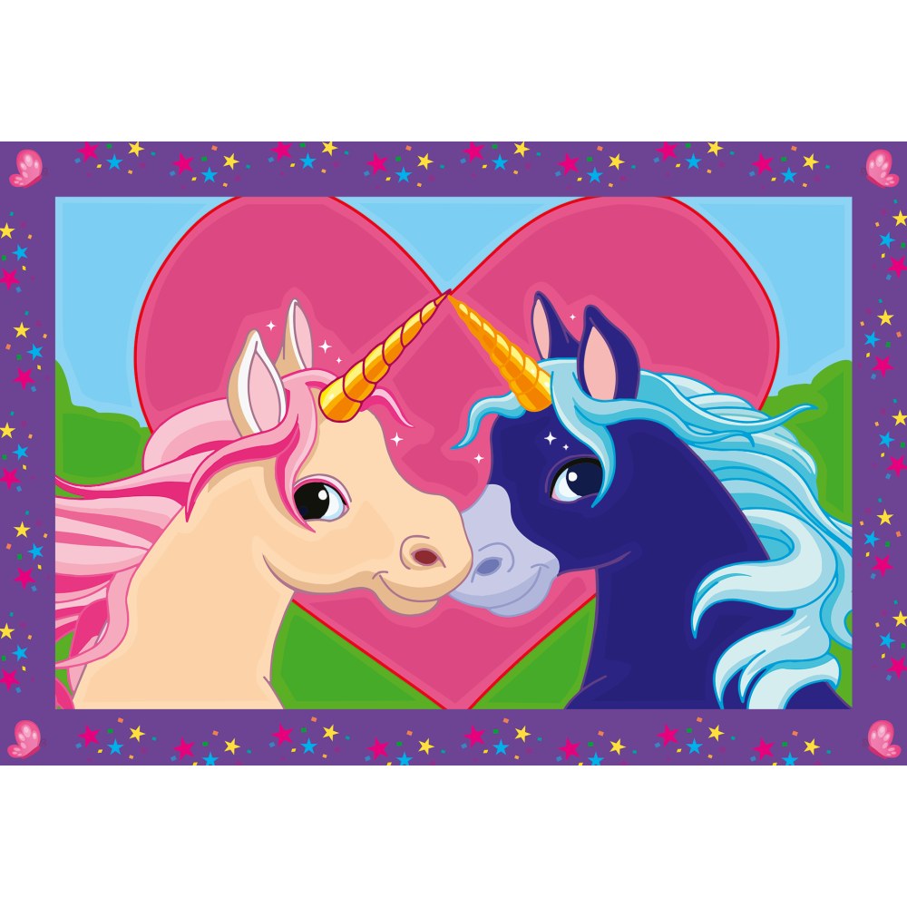 Pictura pe numere pentru copii Ravensburger CreArt 2 sabloane cu unicorni magici - poza 4