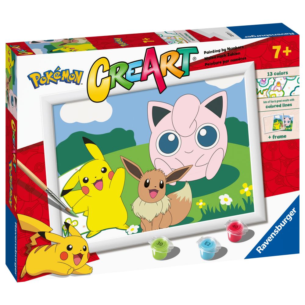 Pictura pe numere pentru copii Ravensburger CreArt Personaje Pokemon - poza 1