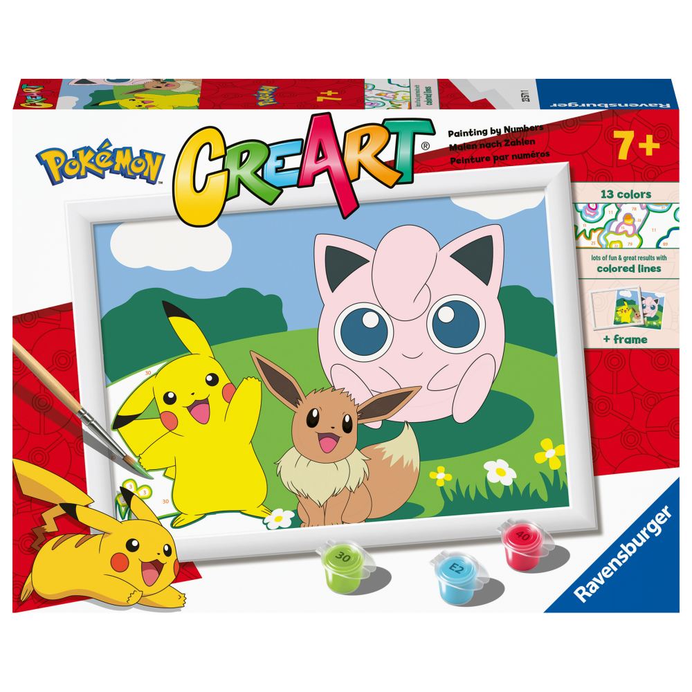 Pictura pe numere pentru copii Ravensburger CreArt Personaje Pokemon - poza 2