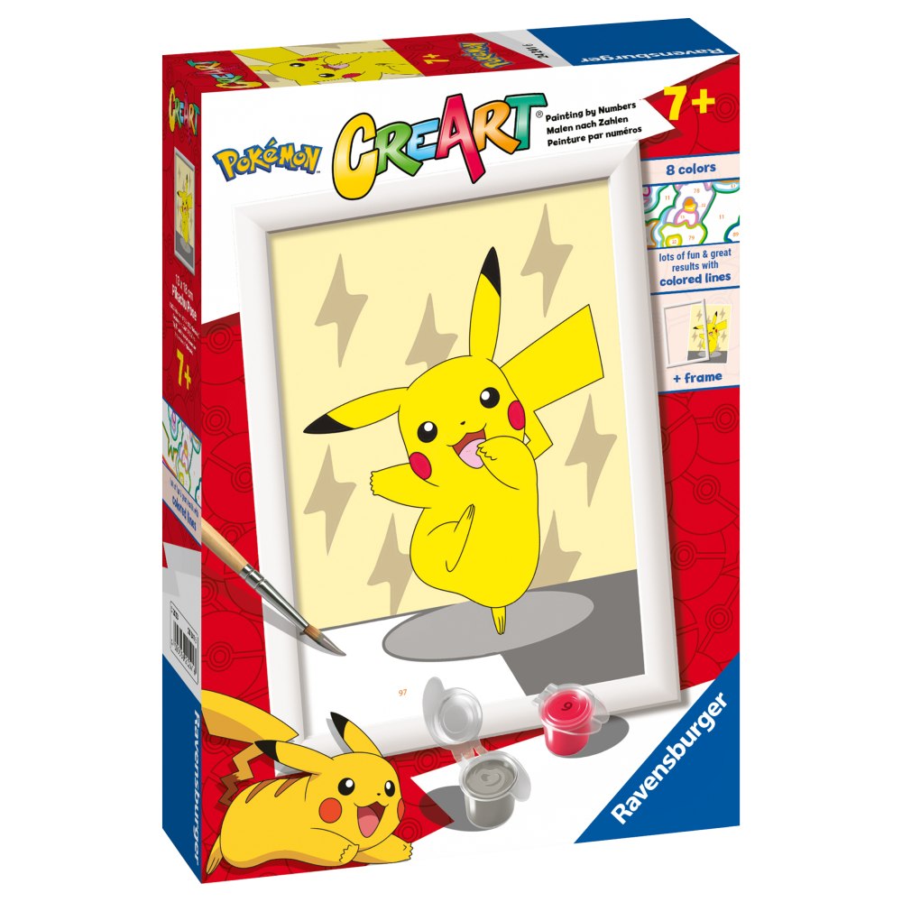 Pictura pe numere pentru copii Ravensburger CreArt Pikachu - poza 2