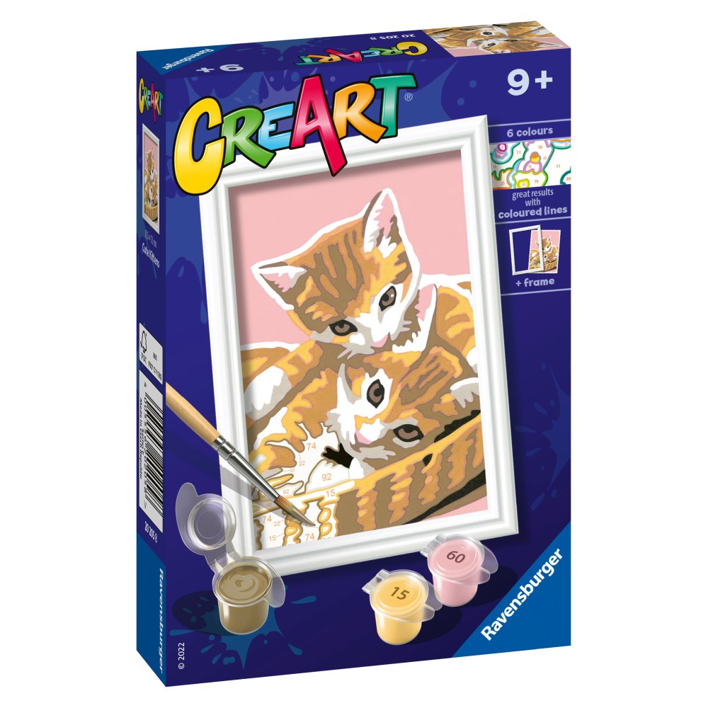 Pictura pe numere pentru copii Ravensburger CreArt Pisicute dragalase - poza 2