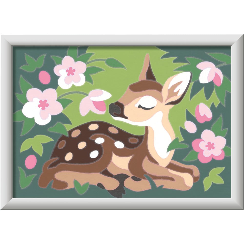 Pictura pe numere pentru copii Ravensburger CreArt Pui de caprioara si flori - poza 3