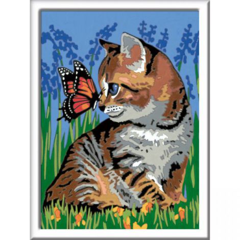 Pictura pe numere - pisicuta si fluturas 28935 Ravensburger - poza 2