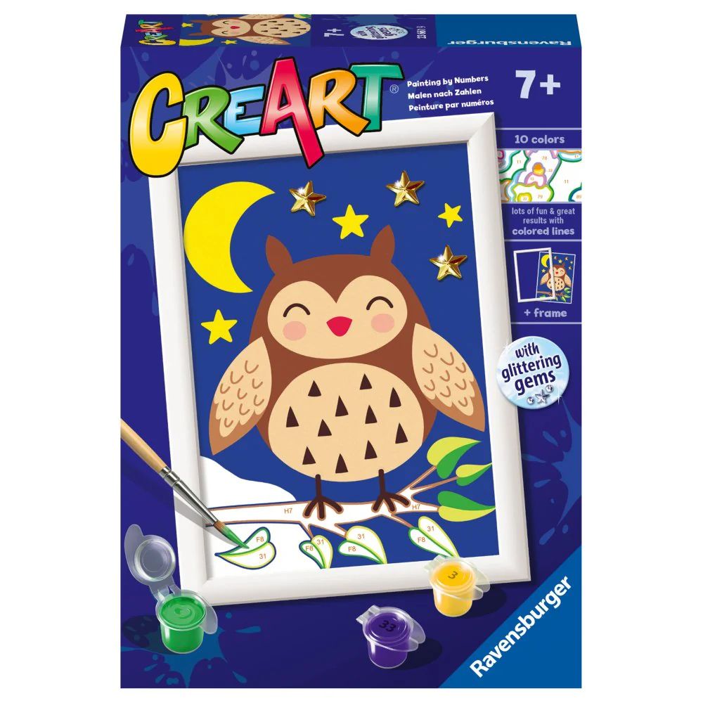 Pictura pe numere Ravensburger Creart Bufnita Draguta RVSPBN23661 - poza 1