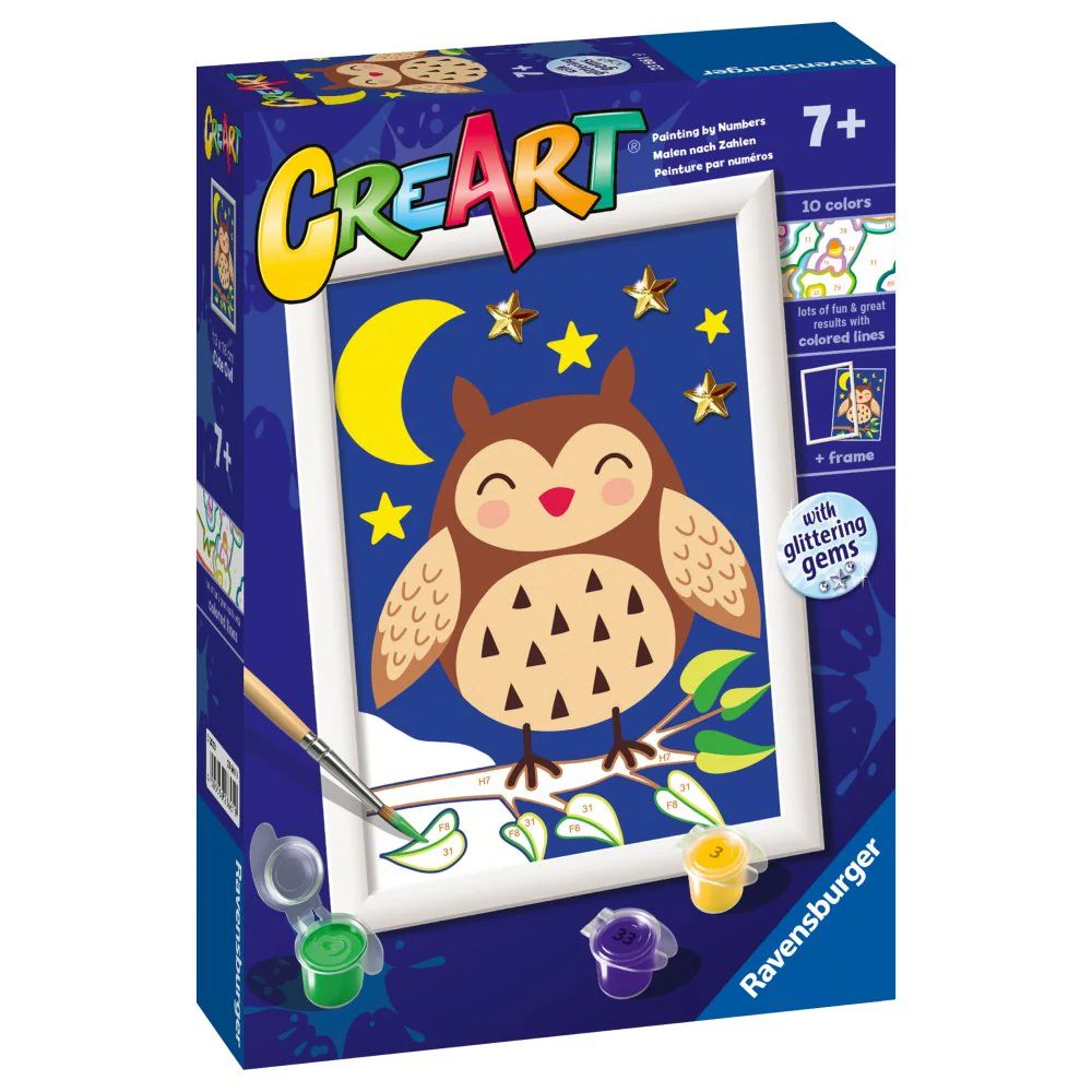 Pictura pe numere Ravensburger Creart Bufnita Draguta RVSPBN23661 - poza 2