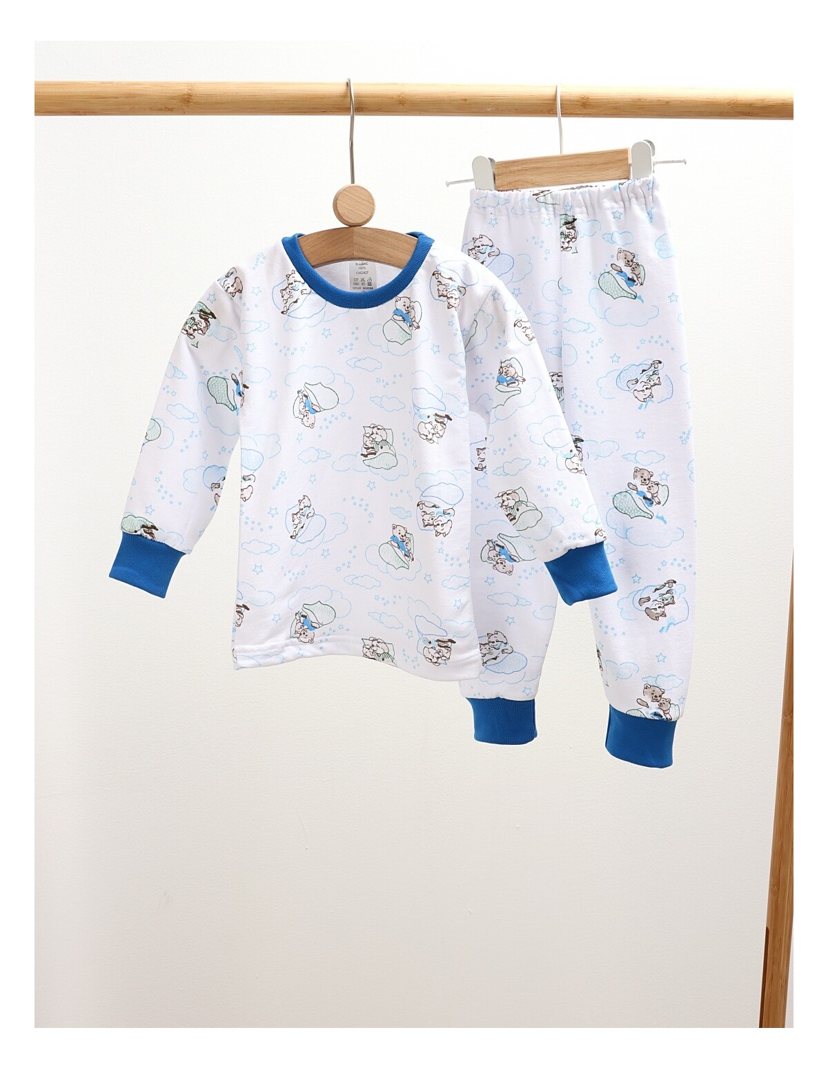 Pijama bbc ML Romania, Mama Bear, alb-albastru