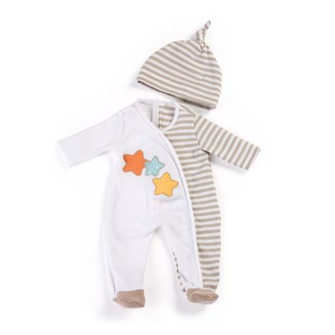 Pijama bej pentru pentru papusa bebelus 40 cm - poza 1