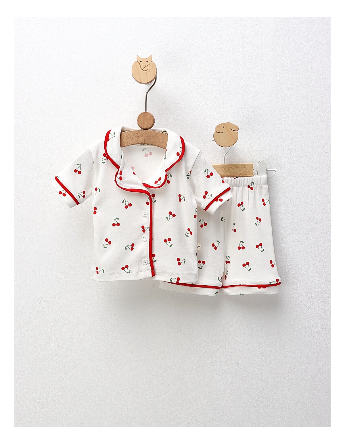 Pijama MS, Cu Ciresele, alb-rosu