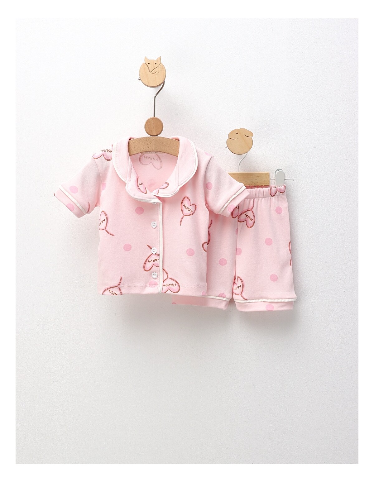 Pijama MS, Cu Happy, roz