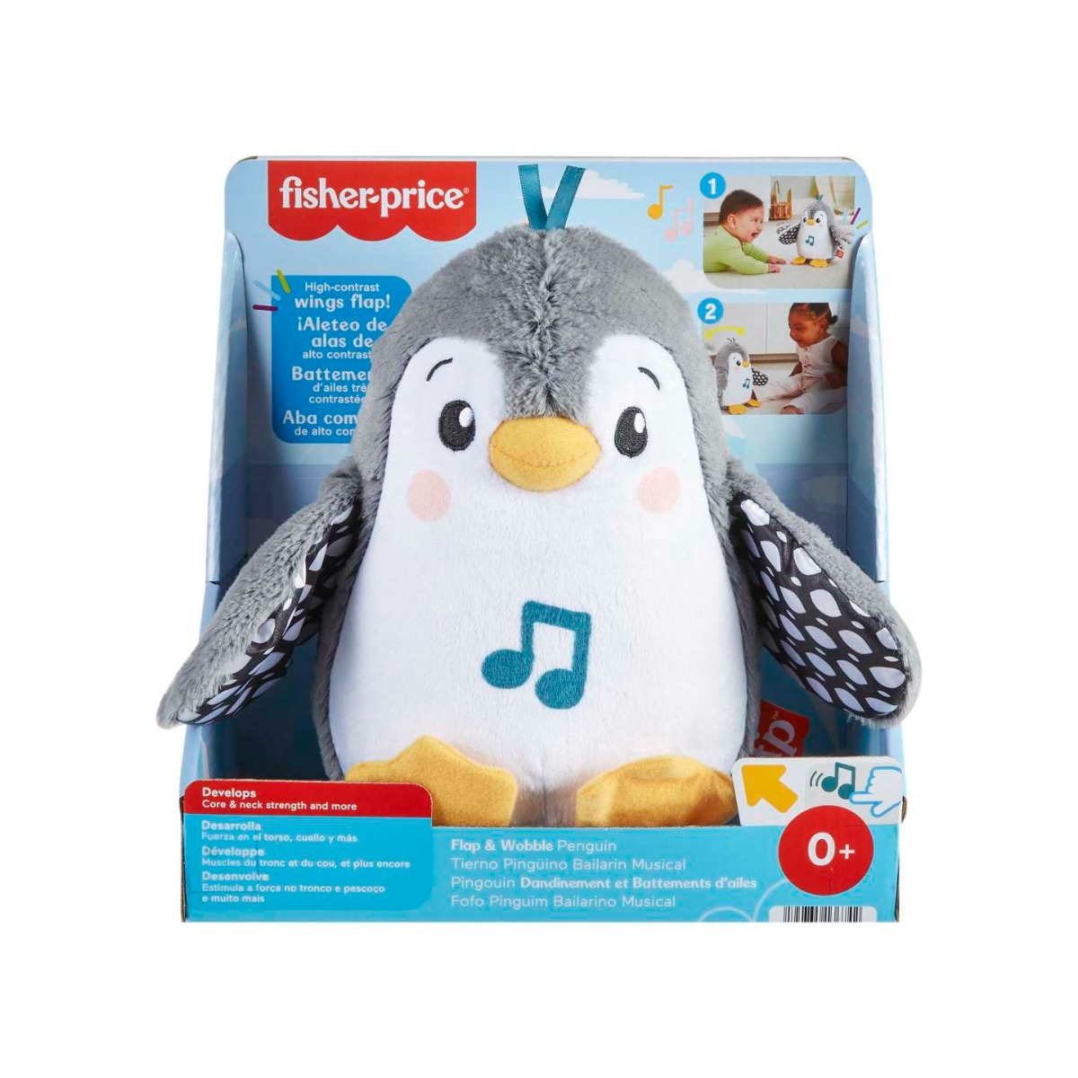 Pinguin interactiv cu sunete Fisher Price Wooble Penguin - poza 2