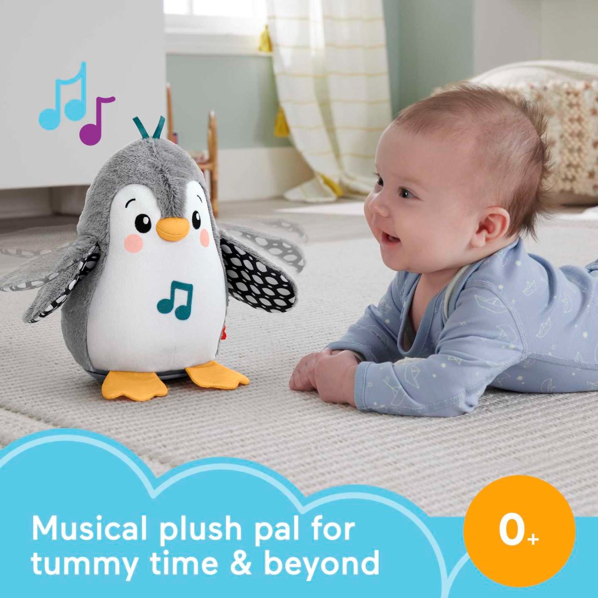 Pinguin interactiv cu sunete Fisher Price Wooble Penguin - poza 3