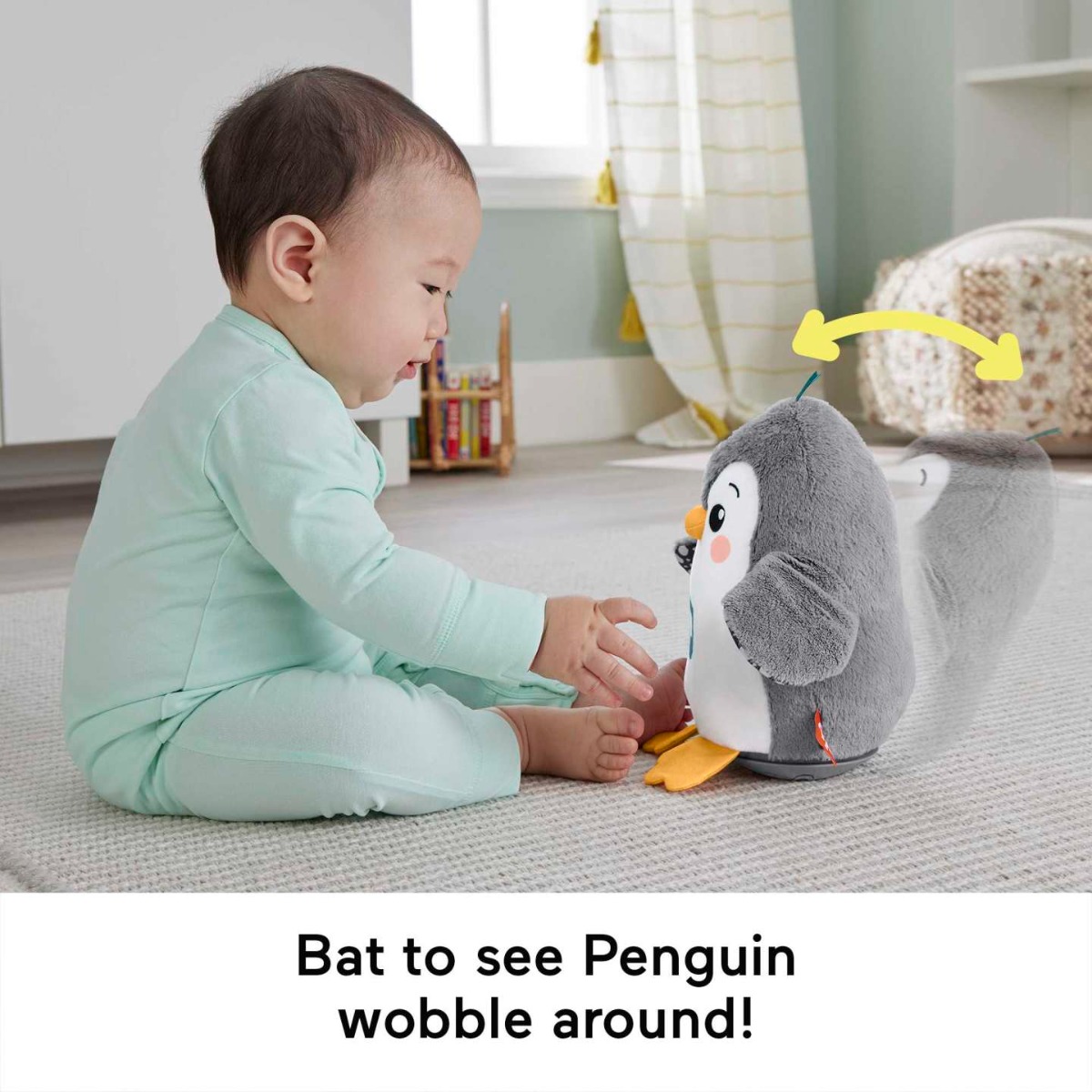 Pinguin interactiv cu sunete Fisher Price Wooble Penguin - poza 5