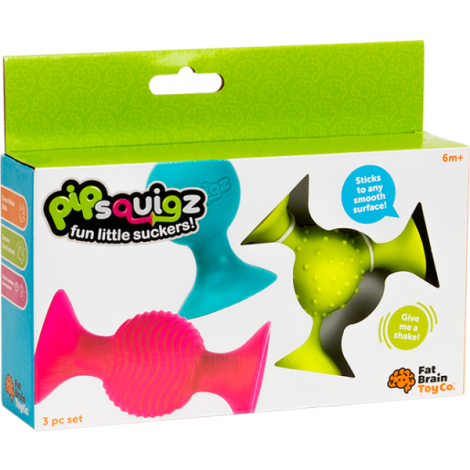 pipSquigz , Set 3 jucarii senzoriale cu ventuze pentru bebelusi