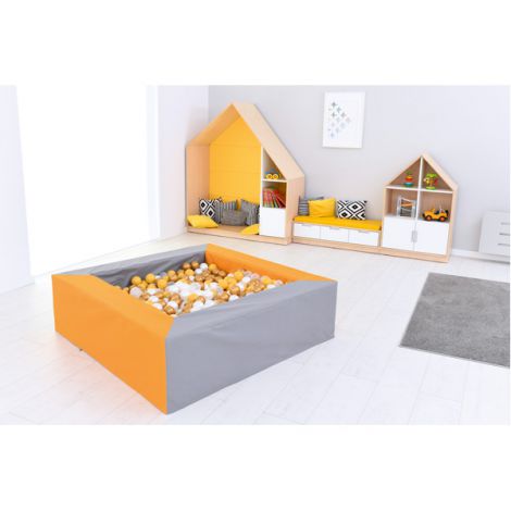 Piscina bile gri-orange 1.5 x 1.5 m inaltime 45 cm - poza 4