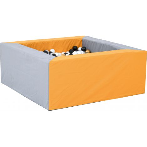 Piscina bile gri-orange 1.5 x 1.5 m inaltime 60 cm, cu bile incluse - poza 2