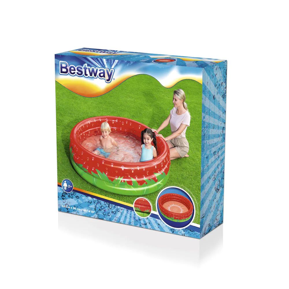 Piscina cu 3 inele Bestway Capsuna 160x38 cm - poza 2