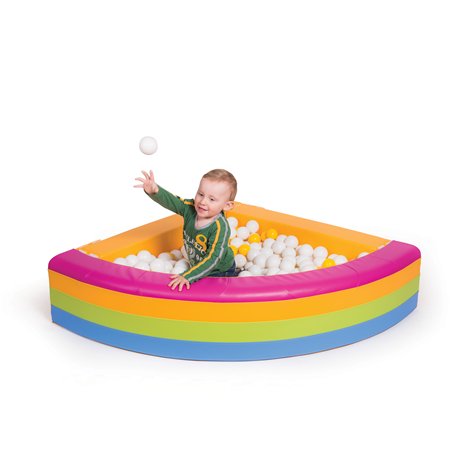 Piscina de colt pentru bile Curcubeu, 120x120x30 cm, cu certificat Oeko-Tex, cresa si gradinita - poza 4
