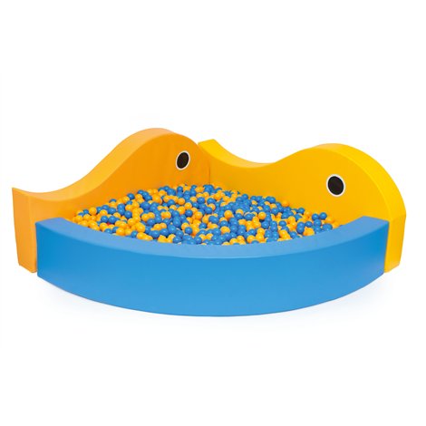 Piscina de colt pentru bile Pestisori, 205x205 cm, arc 330 cm, cu certificat Oeko-Tex, cresa si gradinita - poza 1