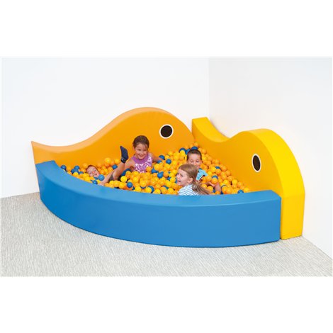 Piscina de colt pentru bile Pestisori, 205x205 cm, arc 330 cm, cu certificat Oeko-Tex, cresa si gradinita - poza 2