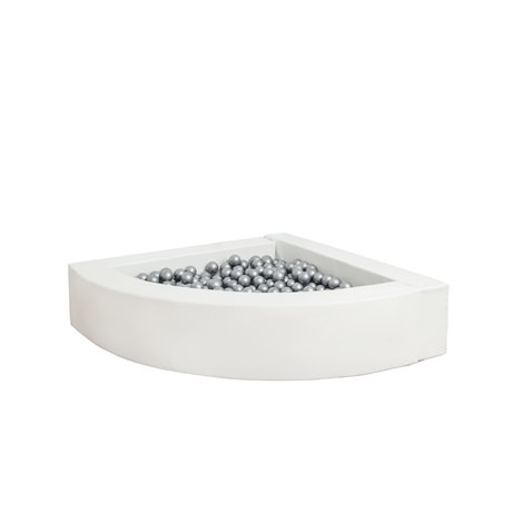 Piscina de colt pentru bile White, 160x160x40 cm, cu certificat Oeko-Tex, cresa si gradinita