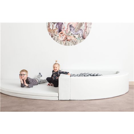 Piscina de colt pentru bile White, 160x160x40 cm, cu certificat Oeko-Tex, cresa si gradinita - poza 2