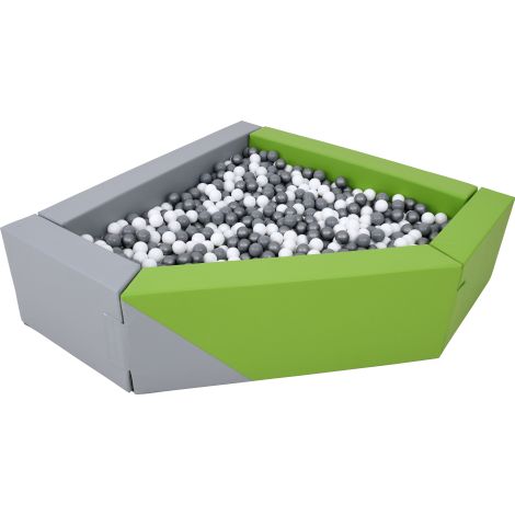 Piscina de colt triunghiulara cu 2000 bile incluse, laturi 2 x 2 m, latura diagonala 158 cm, 60 cm inaltime