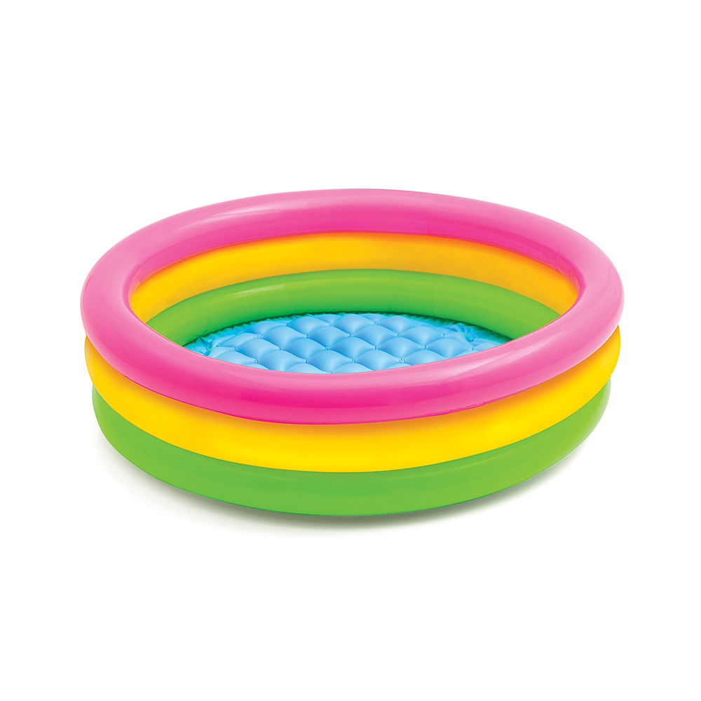 Piscina gonflabila cu 3 inele colorate pentru joaca racoritoare si sigura - 150 cm