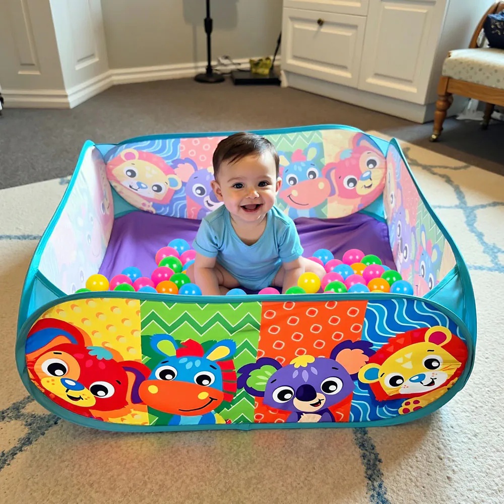 Piscina pentru bebelusi Playgro cu 30 de mingi colorate 72 x 72 x 29 cm - poza 2