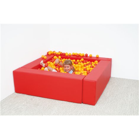 Piscina pentru bile Red, 140x140x41 cm, cu certificat Oeko-Tex, cresa si gradinita - poza 2