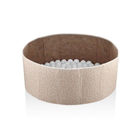 Piscina uscata cu bile, BabyJem, 30x83 cm, 100 bile albe (Culoare: Somon) - poza 1