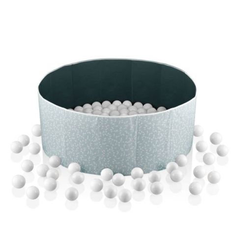 Piscina uscata cu bile, BabyJem, 30x83 cm, 100 bile albe (Culoare: Somon) - poza 2