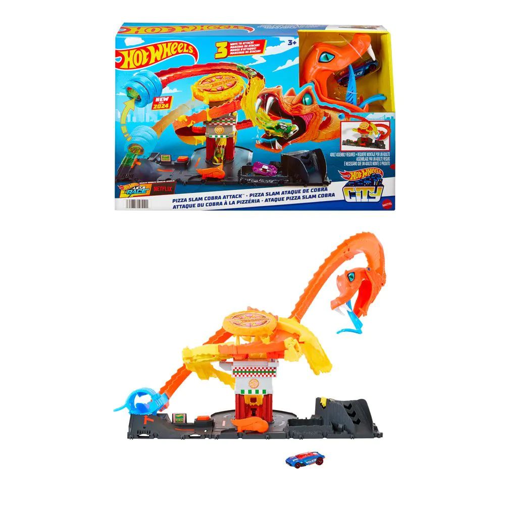 Pista cu masinuta Hot Wheels City Atacul Cobrei - poza 3