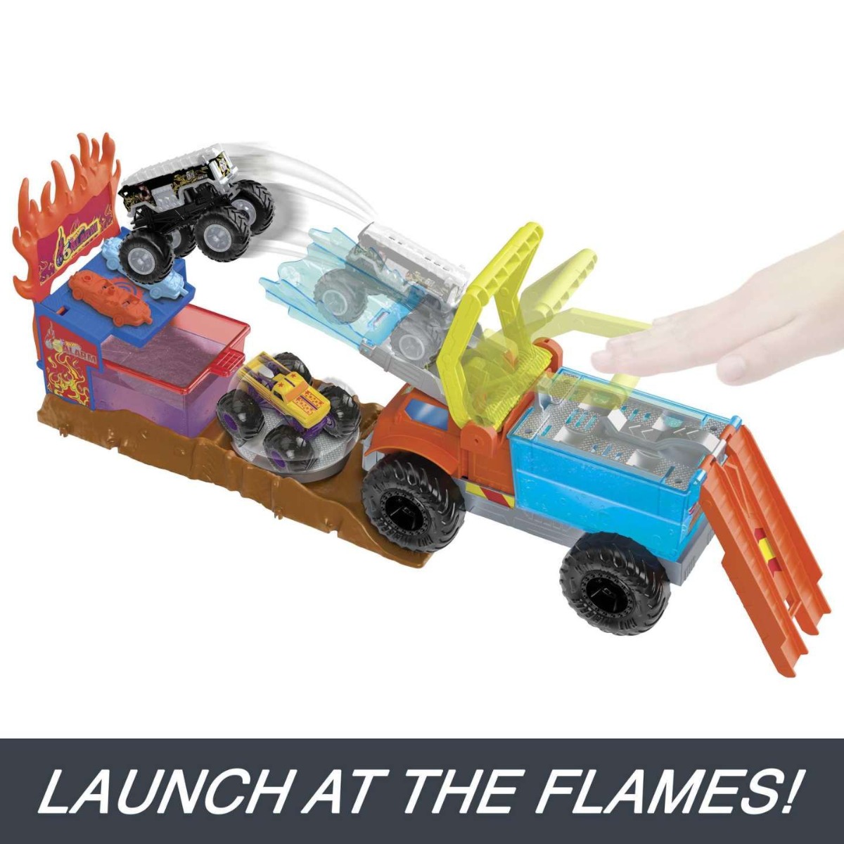 Pista cu masinuta Hot Wheels Monster Trucks Arena Smashers Color Shifters Salvarea lui 5Alarm - poza 2