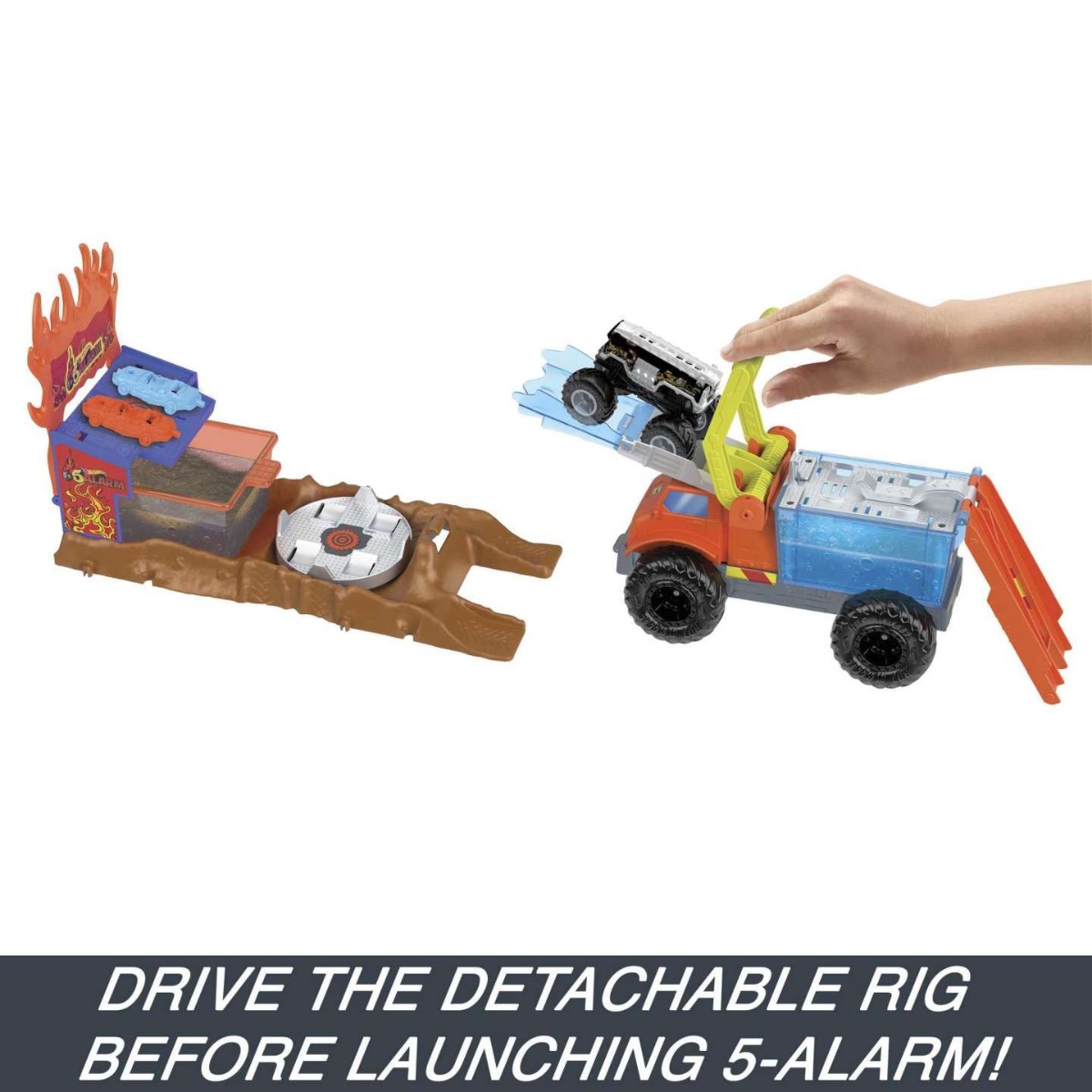Pista cu masinuta Hot Wheels Monster Trucks Arena Smashers Color Shifters Salvarea lui 5Alarm - poza 4