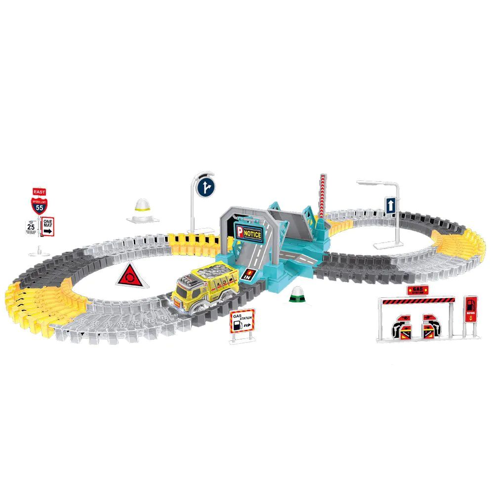 Pista cu pod si camion cu lumini Theme Track 110 piese - poza 1
