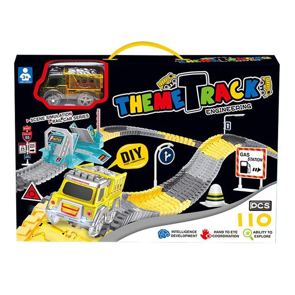 Pista cu pod si camion cu lumini Theme Track 110 piese - poza 2