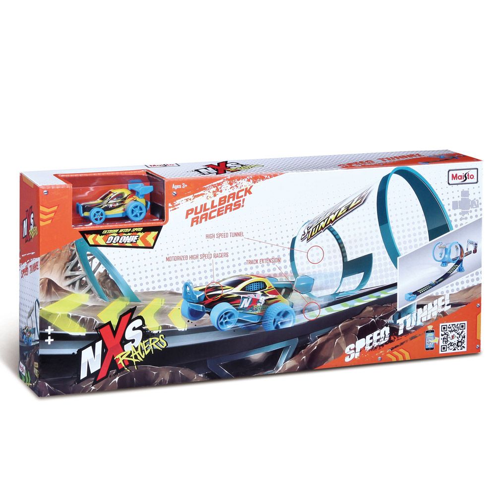 Pista cu rampa de lansare si o masinuta cu pull back Maisto NXS Racers - poza 2