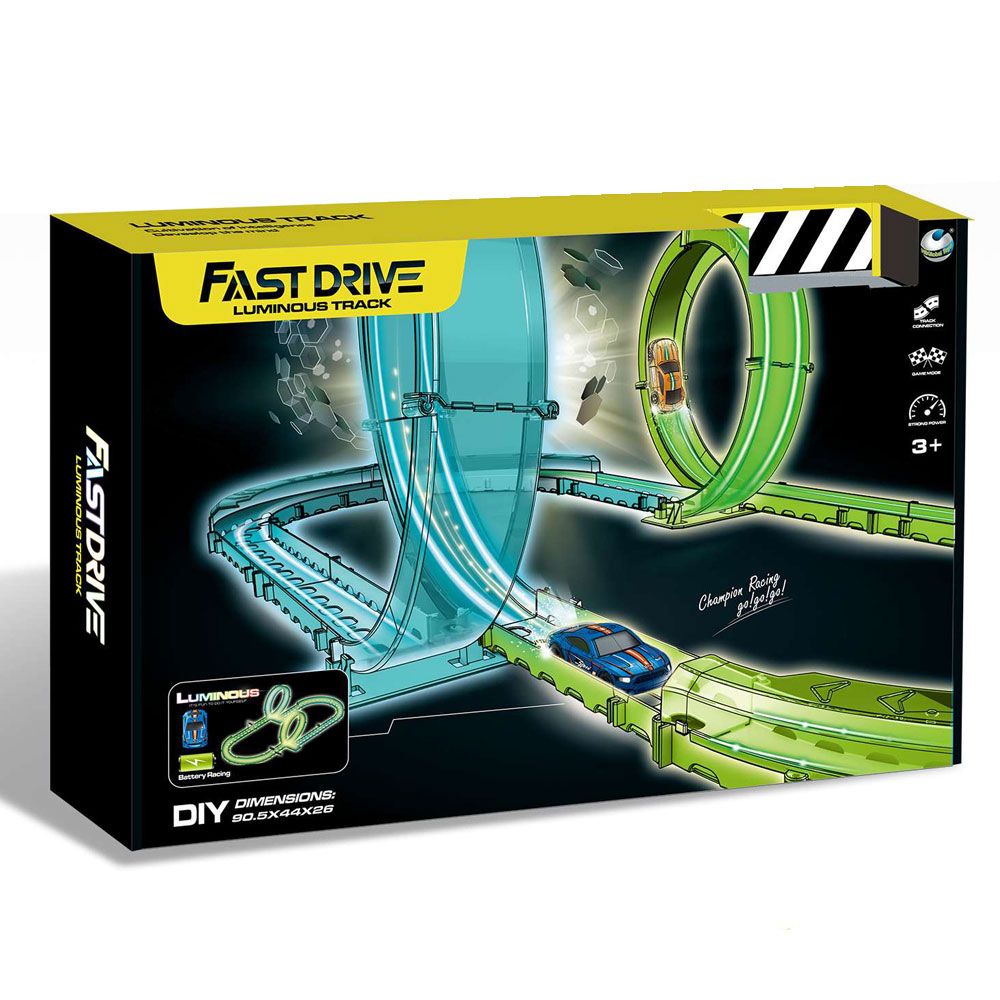 Pista fosforescenta cu 2 bucle Fast Drive 90x44x26 cm - poza 2